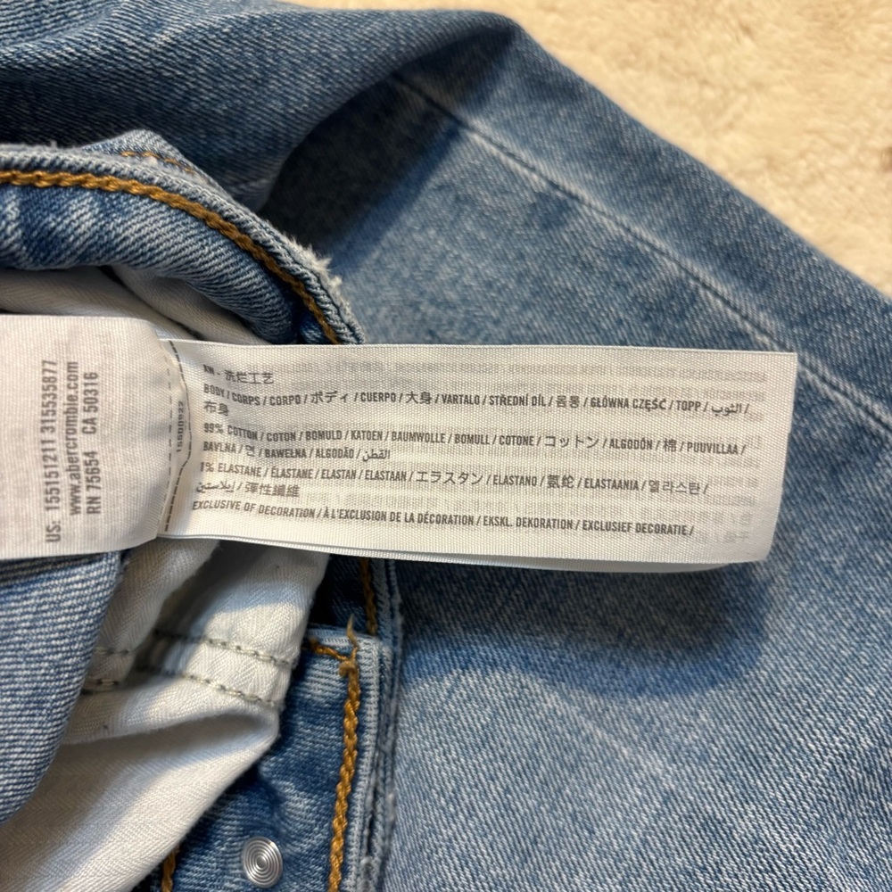 Abercrombie & Fitch Jeans Size 6 The Mom High-Rise Light Blue Curve Love Cotton - Picture 11 of 14